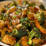 Receta de Brócoli con pollo salteado