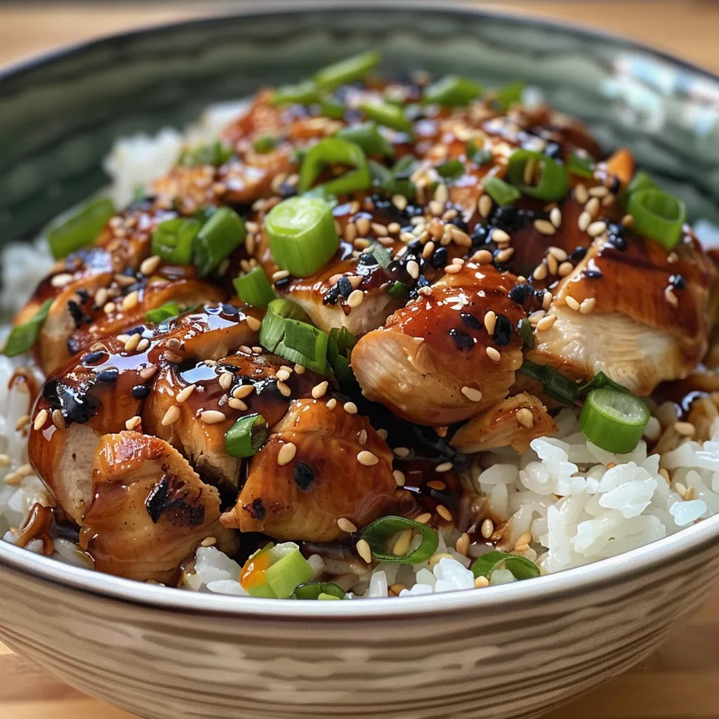 Tazón de Arroz con Pollo Teriyaki